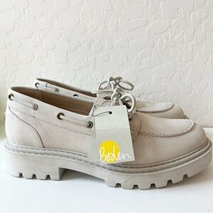 Boden Natural Chunky sole leather deck shoes NWT